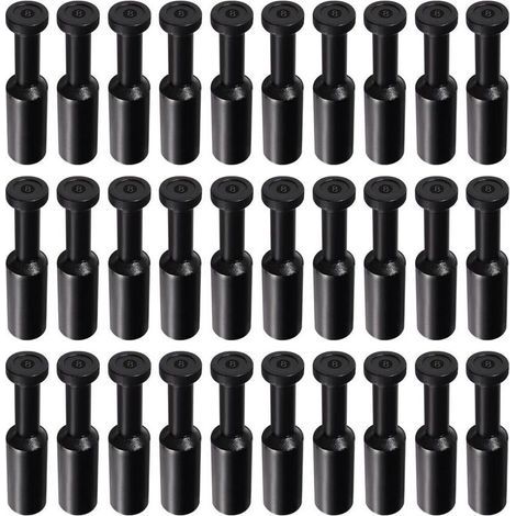 30 Pièces 8mm OD Obturation Pneumatique, Bouchons Raccords à Pousser, Lot de Bouchons d'obturation de Style Bouchon Pneumatique, pour Raccords de Raccordement de Tube de 8mm, Noir (1/4)