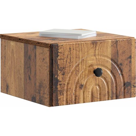 Maison Exclusive - Mobiletto da notte a muro Legno antico 33 x 34,5 x 20 cm