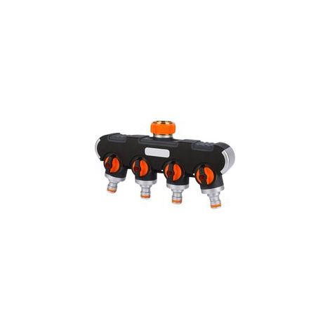 4-Wege-Wasserverteiler: 3/4"- und 1/2"-Wasserverteiler mit Adapter für Wasserhahn, Bewässerungsuhr und Gartenschlauch. – Crezuo