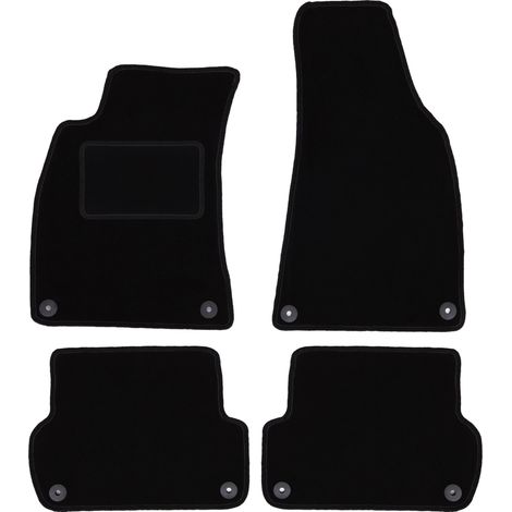 Schwarze Velours-Fußmatten für: Audi A4 B6 Limousine, Kombi, Cabrio, Avant (2001-2004)