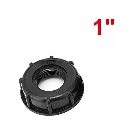PVC Fitting S60x6 Gewinde 60 mm 1" Buchse, Kunststoff IBC Wasserbehälterdeckel Adapter für Cube IBC 1000 Liter (1'') (1/5)