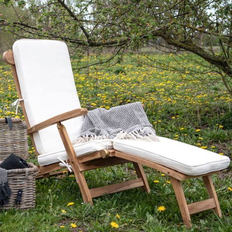 Coussin de chaise longue Arrecife - Coton blanc  Coussin