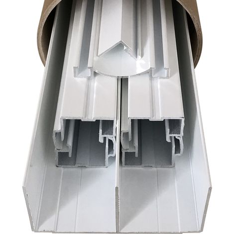 Kit de quincaillerie Styldoor en aluminium pour placard coulissant avec freins H2.5m x L3m, 2 vantaux, finition Laqué Blanc HOMEWELL