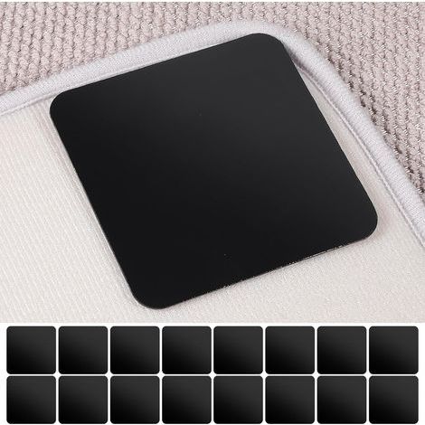 Lot de 16 Patins Antidérapants Carrés 8 cm Pour Tapis Sol Bois Dur Et Carrelage Noir (1/5)