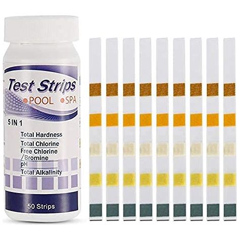 Testeur De Piscine - Bandelettes Chimiques Pour Analyse D Eau - pH Chlorure Libre Chlorure Total Alcalinité Acide Cyanurique Dureté Totale - 50 Unités (1/5)