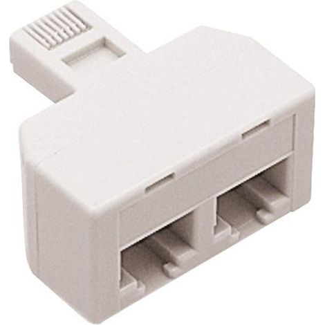 ADAPTATEUR TÉLÉPHONIE 2 CONNEXIONS IVOIRE
