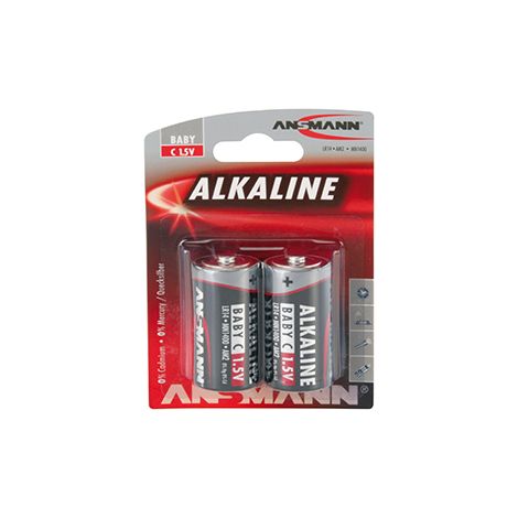 lot de 2 piles alcalines 1,5 v baby c / lr14.