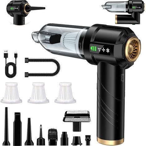 Aspirateur à Main 4 en 1, Aspirateur Voiture 28000 PA Puissant, Moteur sans Brosse, Aspirateur à Main sans Fil, 3 Vitesses 250 000 TR/Min, pour Voiture, Cuisine et Nettoyage des Poils d'animaux (1/5)