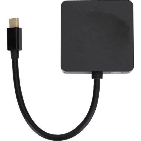 Adaptateur 3-en-1 Mini DP vers DP DVI HDMI 1080p Haute Définition pour ordinateur et TV (Noir) (1/5)