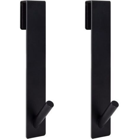 2pcs Shower Door Hooks, Stainless Steel Towel Hanger Hooks No Drilling on Frameless Shower Door for Bathroom(7cm Black) (1/5)