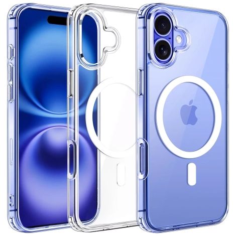 Funda Alogy antichoque híbrida transparente para iPhone 16 Plus de Apple, compatible con MagSafe. (1/5)