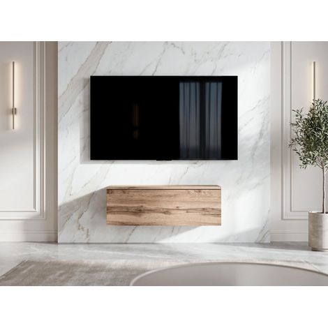 AX LIVING Barvo 100 cm TV Kommode Lowboard Braun Eiche Wotan Hängend