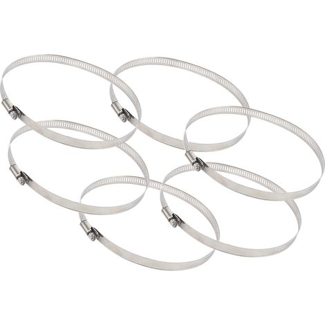 Lot de 10 colliers de serrage pour tuyau d'arrosage, robustes et réglables, en acier inoxydable 304, avec vis. (1/5)
