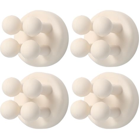 Un ensemble de 4 porte-brosses à dents en silicone - à fixer au mur, adaptés aux salles de bains, cuisines et salons. (1/5)