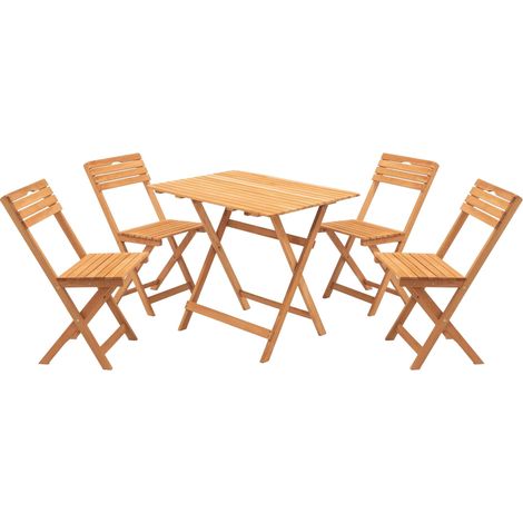 Set Tavolo e Sedie Fanano, 4 Posti, Dimensione Seduta 40x30h81 cm, Marrone