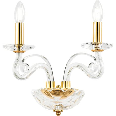 "Applique EPOQUE a due luci in cristallo con finiture oro" (1/3)