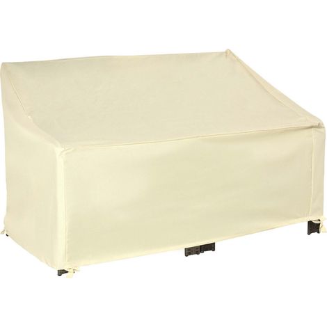 Wasserdichte Gartenbankabdeckung aus 600D Oxford-Gewebe, geeignet für Balkon und Terrasse, 140 x 84 x 56/94 cm, beige