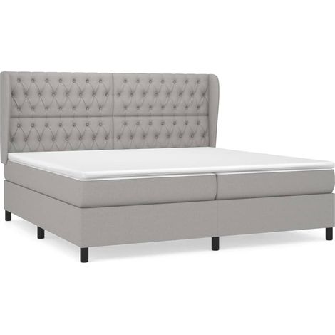Maison Exclusive - Cama box spring con colchón tela gris claro 20