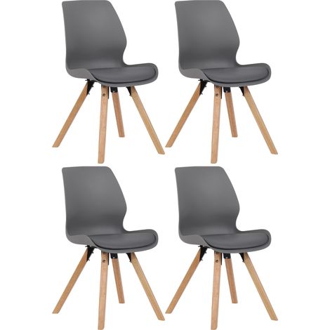 Lot de 4 chaises Luna Gris Plastique (1/5)