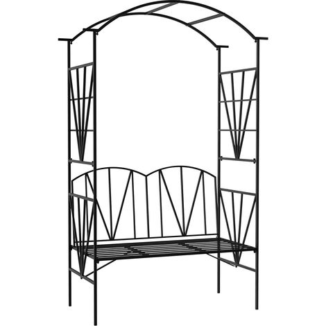 Arche de jardin avec banc 2 places, arche à rosiers pour plantes grimpantes et fleurs, décoration pour jardin, mariage et cérémonie (1/5)
