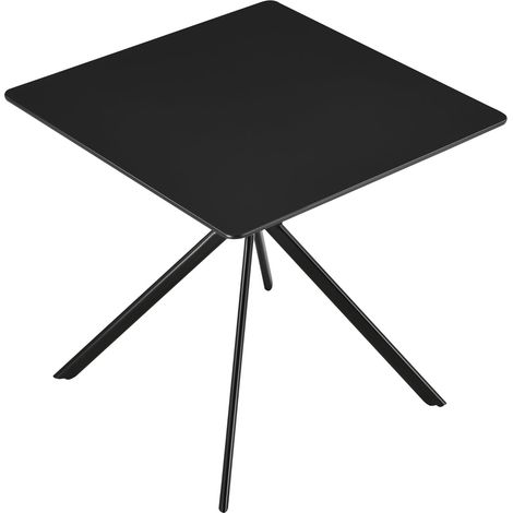 Table salle à manger de cuisine pour 2 personnes MDF et métal 78 cm noir (1/5)