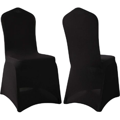 Lot de 50 Housse de Chaise de Mariage Extensible pour Réception Anniversaire Banquet Fêtes Réunion Couverture de Chaise - Noire (1/5)
