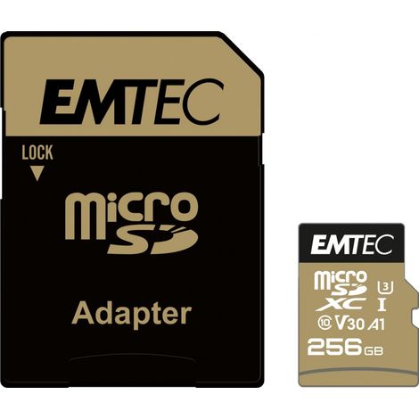 EMTEC mSD 256GB UHS-I U3 SpeedIN ECMSDM256GXC10SP - Flash-Speicher - unsortiert (1/2)