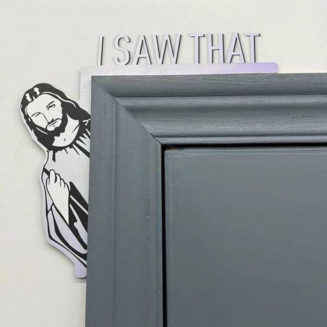 [Letrero decorativo para puerta] + Sin marca + Motivo de Jesús "Te he visto" + Madera de alta calidad (1/5)