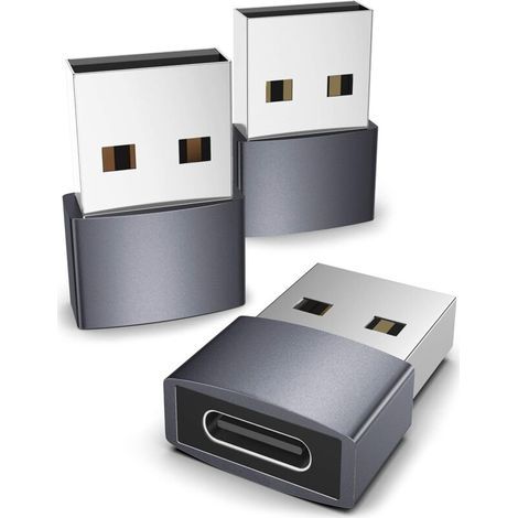 Paquete de 3 adaptadores USB-C a USB compatibles con cables USB-C a USB A. (1/5)