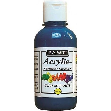 Peinture acrylique - AMT - Fevicryl - Bleu canard - 0,200 L - Convient à de nombreuses surfaces (1/2)
