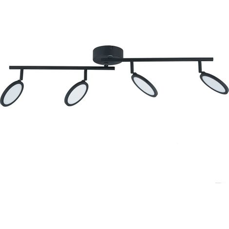 [NEUWERTIG] B-Ware Lindby Deckenleuchte Deckenlampe Led Spot Manel Schwarz Eisen 4 Flammig Dimmbar