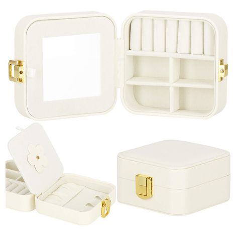 SPRINGOS Schmuck-Organizer für Ohrringe 10 x 10 x 5 cm Schmuckschatulle Schmuckbox Schmuckkästchen