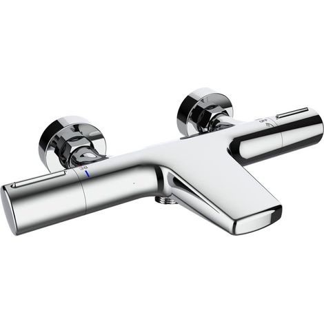 ONECE Robinet de Baignoire Cascade avec Thermostat, Mitigeur de Bain Douche avec 2 Fonctions, Robinet de Douche Thermostatique à 38°C pour Salle de Bains, Robinet de Douche en Laiton Durable, Chromé