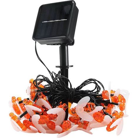 Guirlande lumineuse solaire de jardin 50 LED - 7 m - 8 modes - Étanche - Pour extérieur et intérieur - Pour clôture, pelouse, patio, fête d'été, Noël, vacances (blanc chaud) (1/5)