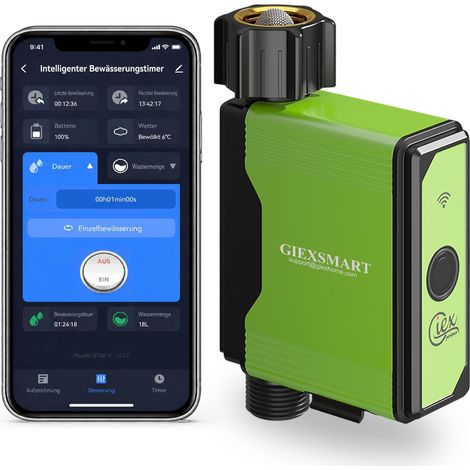 Minuteur d’arrosage ZigBee avec compteur d’eau, passerelle ZigBee requise, programmateur de robinet de jardin avec entrée en laiton, contrôle via application, compatible assistant (1/5)