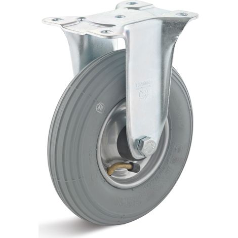 Rollcart Luft- Bockrolle Ø200x50mm Stahlfelge mit Rillenprofil und 75kg Tragkraft
