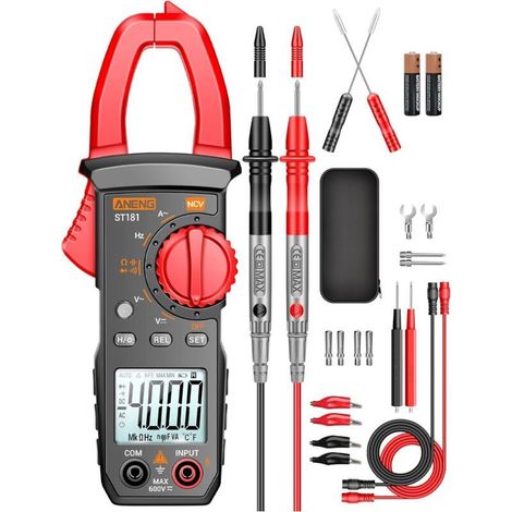 ANENG Multimètre ST181,4000 Points TRMS Pince Multimètre à Plage Automatique Avec Tension AC/DC,Courant AC,Résistance,Capacité,Continuité,Détection De Tension Sans Contact,Diodes,Outils électriques (1/4)