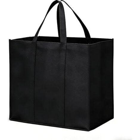 Set di 6 borse da viaggio pieghevoli nere, capienti e perfette per pernottamenti e weekend fuori porta. Borsa per la spesa riutilizzabile da donna. (1/2)