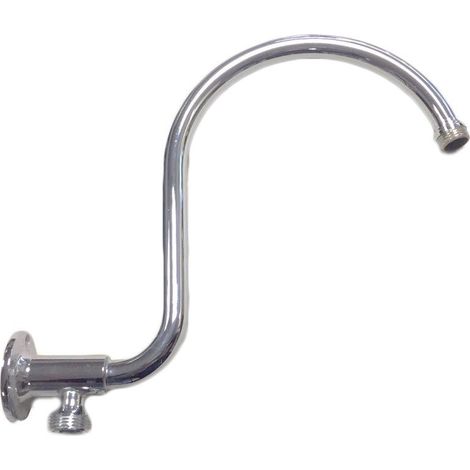 Bras de douche pour parasol avec raccord double ½ ', en laiton chromé (1/2)