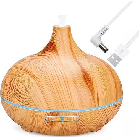 500ml Diffuseur d'Huiles Essentielles, Humidificateur Ultrasonique Diffuseur Aromathérapie avec 7 Couleurs Lumières LED, Arrêt Automatique,Salon,Yoga (1/5)