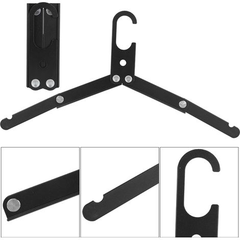 Étendoir à linge pliable multifonction en alliage d'aluminium pour extérieur, antidérapant et portable (noir) (1/5)