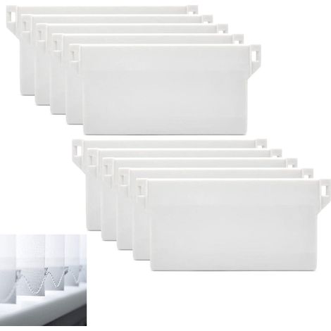 10 stuks accessoires voor verticale jaloezieën, vervangende gewichtslamellen, reserveonderdelen voor onderjaloezieën 89X49mm (wit)