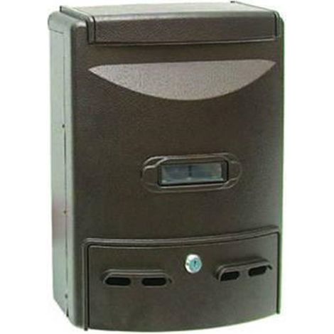 Cassetta postale in alluminio portariviste per esterni europa bronzo - cm.28,5x10x38h. colore bronzo (1/2)