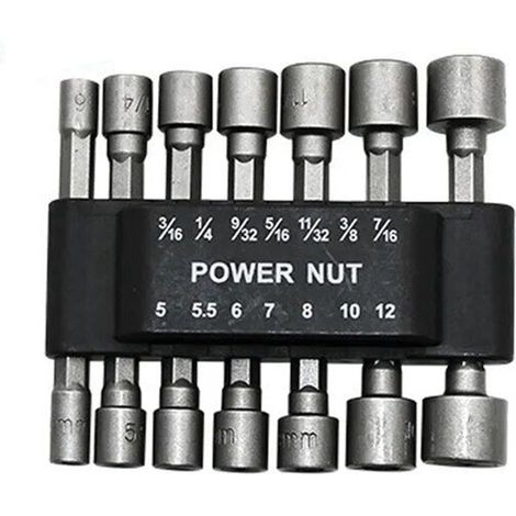 Set De Douilles Pour Tournevis - Acier Chrome Vanadium - Compatible Avec Perceuses Electriques Et Pneumatiques - 14 Pièces (1/5)