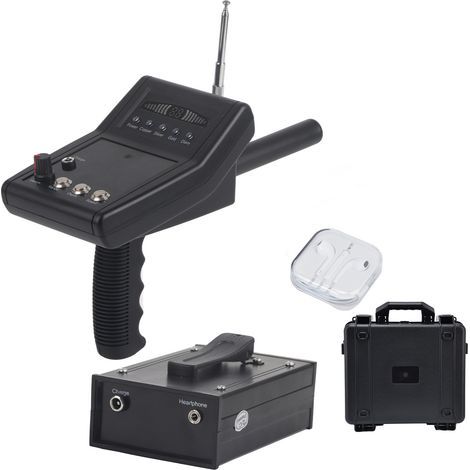 Metal detector sotterraneo con portata di 1000 m, ricerca esterna fino a 15 m di profondità, con cuffie per argento e oro, spina europea in rame 100-240 V (1/5)