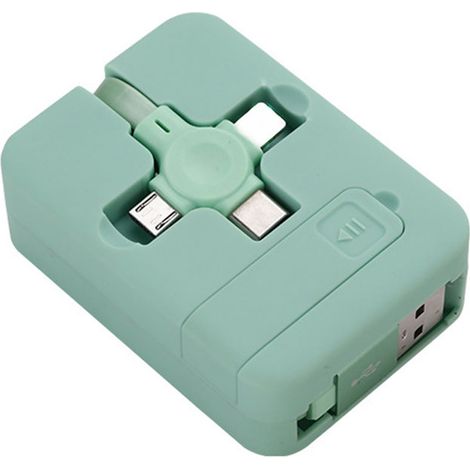 Enrouleur de câble de charge en 1, support de téléphone portable, câble USB rétractable, charge rapide, compatible avec p (1/5)
