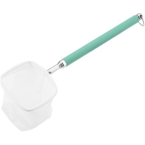 Aquarium-Netz, ausziehbares Teleskop-Fisch-Garnelen-Skimming-Netz mit langem Griff, ausziehbar 7,8-22 Zoll für Aquarium-Teich (quadratisch-grün) (1/5)