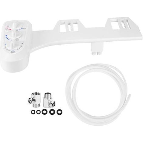 AKLOSIPY Warm- und Kaltwasser-Bidetaufsatz mit zwei Düsen für verbesserte Hygiene, ideal für Mütter, einfache Installation (1/5)