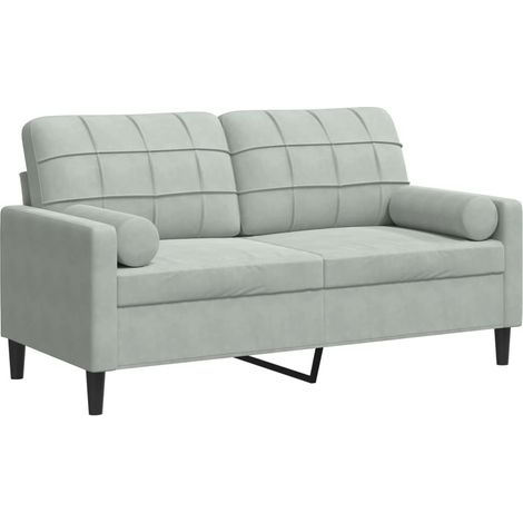 Maison Exclusive - Divano a 2 Posti con Cuscini Grigio Chiaro 140 cm in Velluto