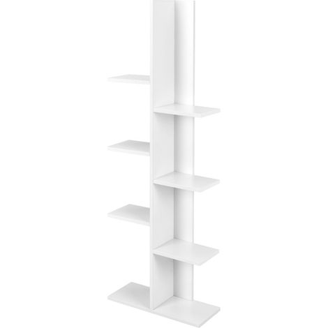 Libreria multifunzionale dal design moderno a 8 ripiani per libri e piante 50 x 20 x 141 cm legno ingegnerizzato bianco 200010737